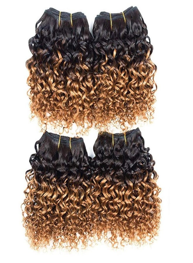 hengya Kinky Curly Bundles Human Hair 4 Bundles Curly Bundles Human Hair 1B/30 Color Afro Weave 12A Brazilian Curly Virgin Hair (8888,1B/30) - Image 2